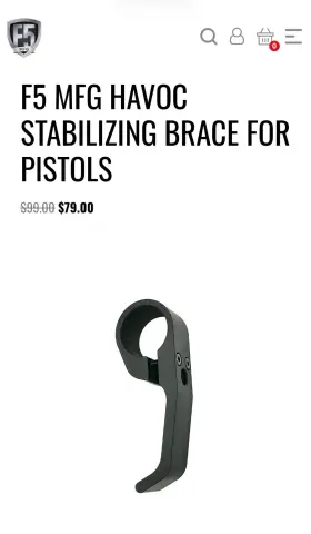 F5-mfg 5f Mfg F5 Inch Havoc Aluminum Stabilizing Brace Hook Black Tailhook Style Steady F5-mfg 5f Mfg F5 Inch Havoc Aluminum Stabilizing Brace Hook Black Tailhook Style Steady