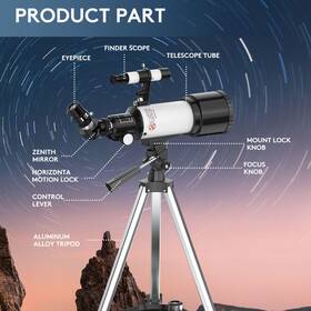 Abrihome 913486314472 24x-180x 70mm Aperture 400mm Astronomical Telescope For Adults And Kids. 3787