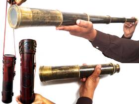 Aladean 795109504961 Rare Brass Telescope East India Company 1818 Tracker Spyglass Scope Replica A