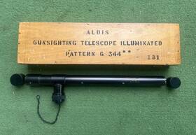 Aldis G344 Ww2 Gunsighting Telescope Illuminated #131 W Og Box 1944 Made In Uk
