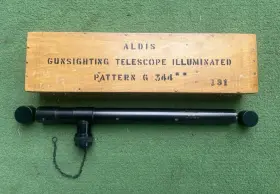 G344 Aldis Ww2 Gunsighting Telescope Illuminated #131 W Og Box 1944 Made In Uk G344 Aldis Ww2 Gunsighting Telescope Illuminated #131 W Og Box 1944 Made In Uk