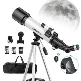 Alkinshue 717298933124 Telescope 70mm Aperture 600mm -magnification 24-180x Astronomical Portable R