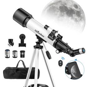 Alkinshue 755565086395 Telescope 70mm Aperture 600mm -magnification 24-180x Astronomical Portable Re