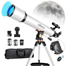 Alkinshue 755565089303 Telescope 80mm Aperture 800mm - Refractortelescope For Astronomy Enthusiasts
