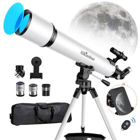 Alkinshue 80080 Telescope 80mm Aperture 800mm -magnification 24-180x Astronomical Portable R