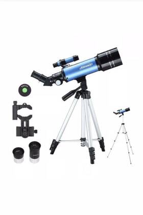 Aomekie Ao2002sj 40070 Telescope With High Tripod Mobile Holder 16x/66x Moon Watching Kids Gift