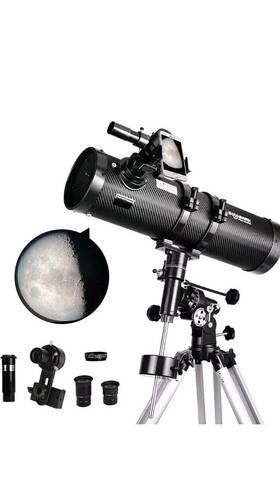 Aomekie Ao2021 130eq Astronomical Reflector Telescope With 2x Barlow Lens Phone Adapter For Adult