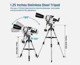 Aomekie Xd2022 Professional 65090eq Telescope 130x For Adults Moon Watching With Mobile Holder