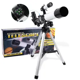 Besimli 665059916179 40mm Refractor Telescope 400mm Tripod Compass For Comet Viewing Kids Beginners