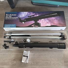 Brookstone 638688385685 50x 100x Refractor Telescope Observe The Moon Planets And Stars New