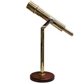 Bushnell 78-6036 Harbormaster Solid Brass Telescope With Wooden Base 35 X 60 Mm Lens