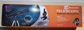Celestron 050234220101 Nib Telescope Binocular And Microscope Kit By Celestron 050234220101 Nib Telescope Binocular And Microscope Kit By