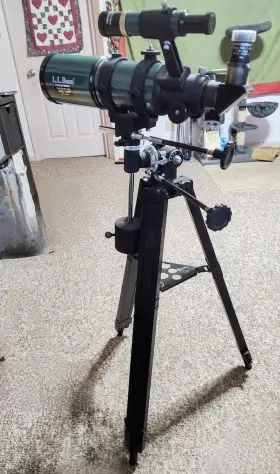 21072 Celestron Vtg Ll Bean Short Tube 80eq With Rings 80mm F5 St80 Wide Field Euc