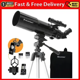 22030-cgl Celestron Travel Scope 80 Portable Refractor Telescope With Backpack Accessories