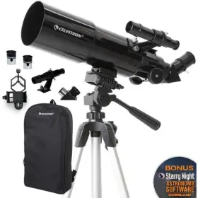 22030-m Celestron - 80mm Travel Scope Portable Refractor Telescope Missing 10mm Lens 22030-m Celestron - 80mm Travel Scope Portable Refractor Telescope Missing 10mm Lens