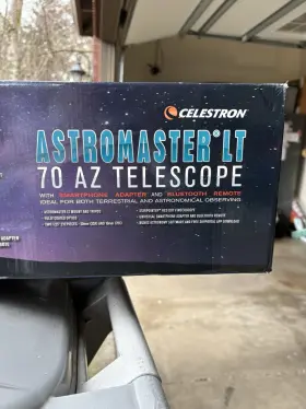 22108-ds Celestron Astromaster Lt 70 Az 70mm Refractor Telescope Tripod Adapter Remote