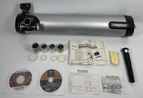 Celestron 31151 76lcm Reflector Telescope Silver Used Only W Lenses Software