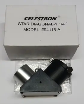 94115-a Celestron 1.25 Inch 90 Star Diagonal For Telescope - New In Open Box 94115-a Celestron 1.25 Inch 90 Star Diagonal For Telescope - New In Open Box