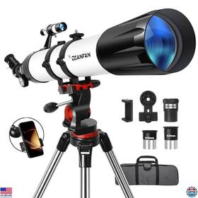 Dianfan B0cpttmw9q 90mm Aperture 800mm Refractor Telescope For Adults And Beginners Tripod Bag