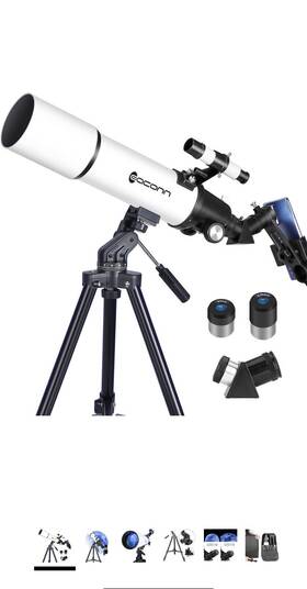 Eaconn Lmk17 Astronomy Telescope 80mm Az 600mm Refractor Compact/portable