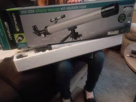 Emerson 694202204009 50x / 100x Refractor Telescope With 4ft Adjustable Tripod New Open Box