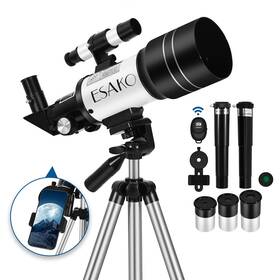 Esako Eo2370 Telescope For And Beginners 70mm Aperture Portable Telescopes With 3 Eyepieces