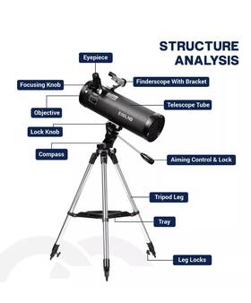 Esslnb Xd500114 500mm Reflector Telescope 114mm Lens 25-150x With High Tripod Mobile Holder