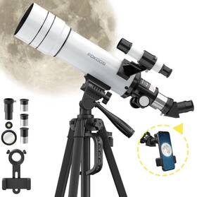 Fokoos Ft10 Telescope 70mm Aperture 400mm Az 20x-333x Phone Adapter Included