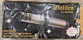 Galileo Fs-90moh 800x90mm Reflector Telescope New Box Damage