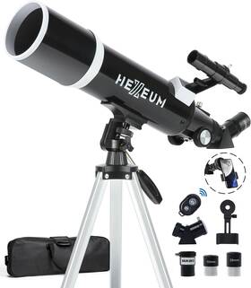 Hexeum 313089038056 Telescope For Adults With Tripod Phone Adapter Wireless Controls Carrying Bag
