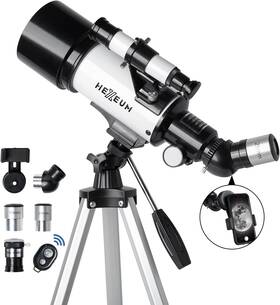 Hexeum 445040453486 Telescope 70mm Aperture 500mm Az Mount Tripod Phone Adapter Bag Remote