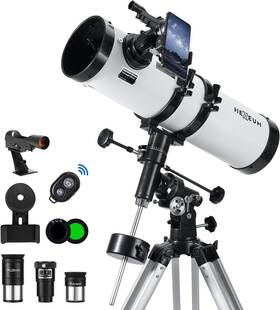 Hexeum 711181887907 130eq Astronomical Reflector Telescope With Barlow Lens Adapter And Moon Filter