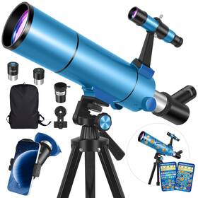Hugerstar Hgs80500blue Telescope For Adults And 80mm Aperture 500mm 20x-150x Professional Refracto
