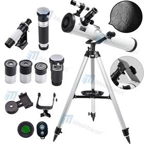 Imeshbean 114/700 35-525x 2-section Professional Astronomical Telescope With High Tripod Lunar Mirror Hd Viewing