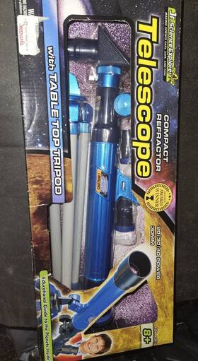 Jr. Science Explorer M14137 Telescope Compact Refractor With Table Top Tripod Jr. Open Box