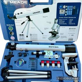 Meade 40az-t New 40mm Refracting Telescope And 900x Microscope Science Kit Set