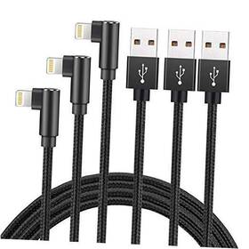 Mobiller Llc Hi-mc01 Fast Charging Cable 3ft Right Angle 3 Pack Nylon Braided Speed