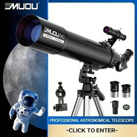 Muou 80x-300x Magnification Astronomical Telescope 80mm Aperture Tripod Phone Adapter