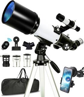 Nujarzy 313101648621 Telescope 80mm Aperture 500mm - Astronomical Portable Refracting Fully Multi-co