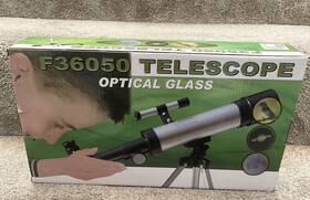 Optical Glass F36050 Telescope 6mm 20mm Eyepieces Sturdy Tripod - Gray/black