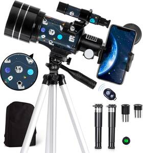 Optics 726084398757 Telescope For Adults Astronomy 70mm Aperture 300mm Focal Length Portable Astron