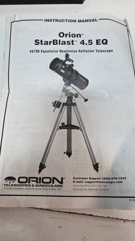 Orion 9798 Starblast 4.5 Eq Newtonian Reflector Telescope Manual