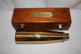 Orion 9815 Vintage 30x50mm Aristocrat Brass Hand-held Telescope In Wood Box