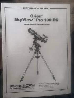 Orion 9864 Skyview Pro 100 Eq Refractor Telescope Instruction Manual