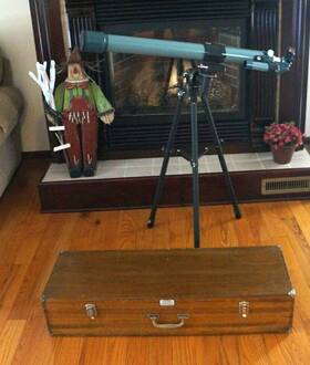 Sears 2534 Vtg Telescope Scope Model No. Equatorial Refractor Coated With Wood Box
