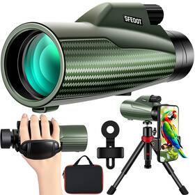 Sfeoot Dtwyj0046 Monocular Telescope 12x56 High Power With Smartphone Adapter Tripod Larger Vi