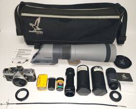 Swarovski 49204 Habicht At 80 Spotting Scope With 20-60x Eyepiece Olympus Om-2n Camera