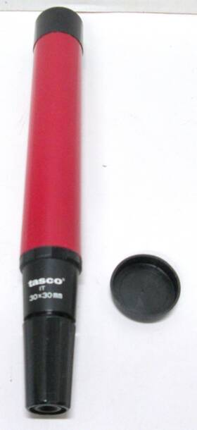 Tasco 046162253052 Vintage 1984 Telescope 30 X 30mm In Red With Original Box