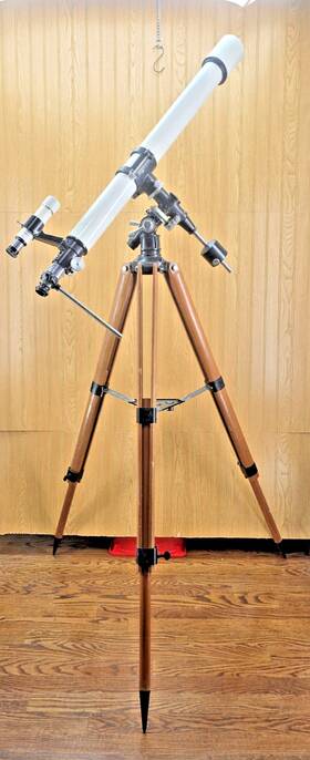 Tasco 760476 Astronomical Telescope D 60mm F 1000mm With Wooden Case And Tripod Mod