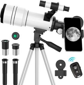 Toyerbee F30070b-202306 70mm Aperture 15x-150x Portable Refractor Telescopes